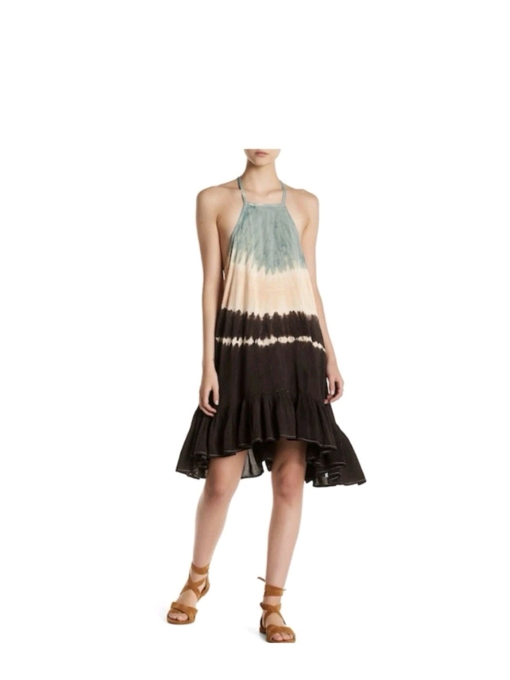 ONE by One Teaspoon Tie-Dye Dress Beige, Black, Olive